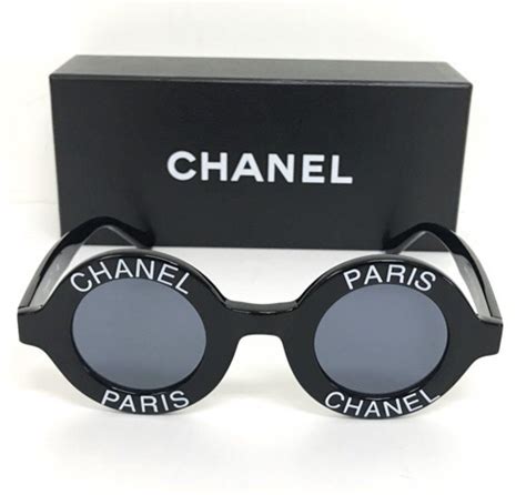 chanel round sunglasses black frame